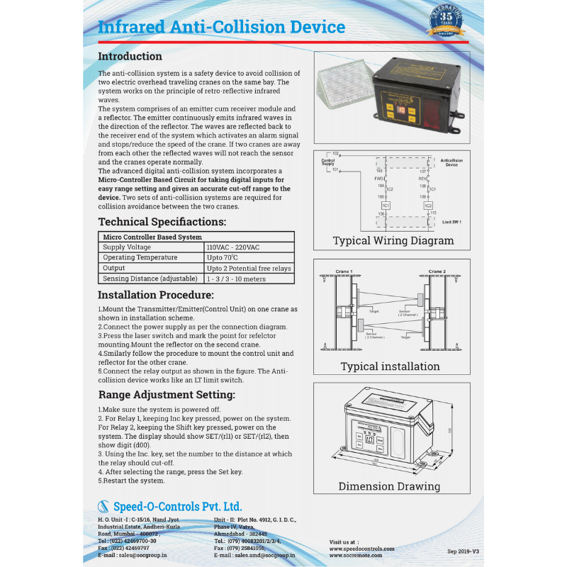 Anti Collision Device Infrared Type Catlogue