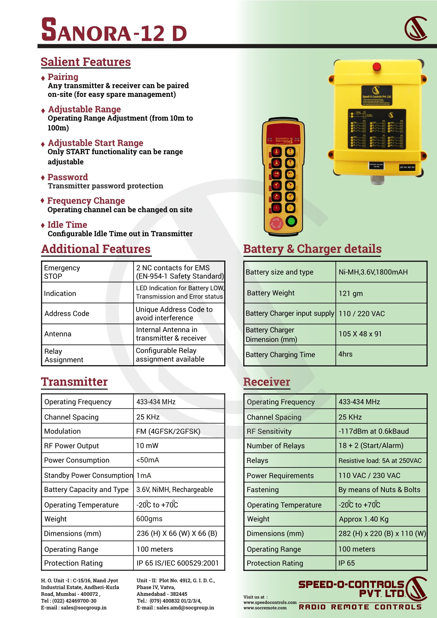 Sanora 12D Radio remote Control System Catalogue
